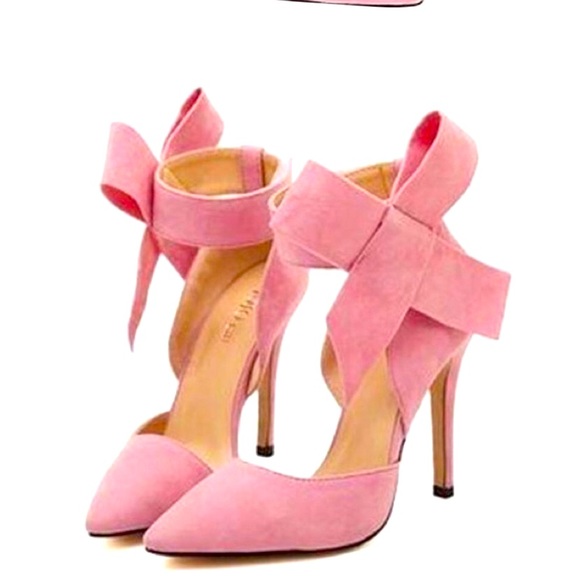 Bow Tie Pink High Heels - Picture 3 of 15